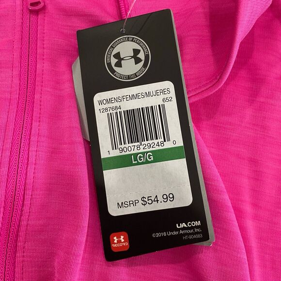 Under Armour Top Women’s Size L Color Pink ColdGear 1/2 Zipper Training Shirt - Picture 4 of 11